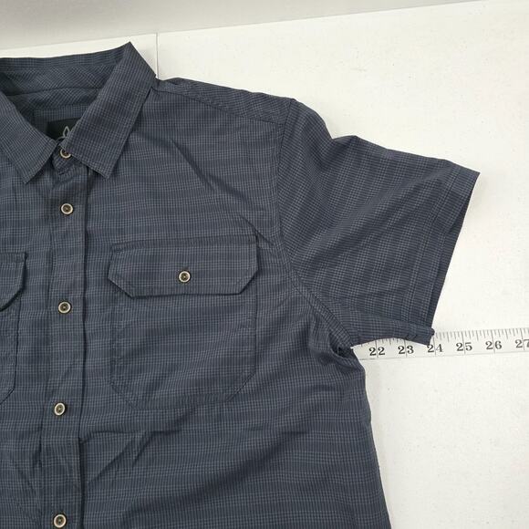 Prana breathable short sleeve button down shirt mens blue small 5558 - Picture 5 of 10